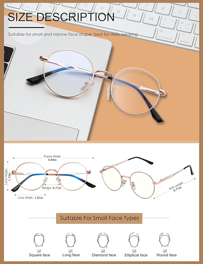 NSSIW Round Blue Light Eyeglasses